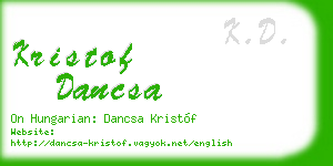 kristof dancsa business card